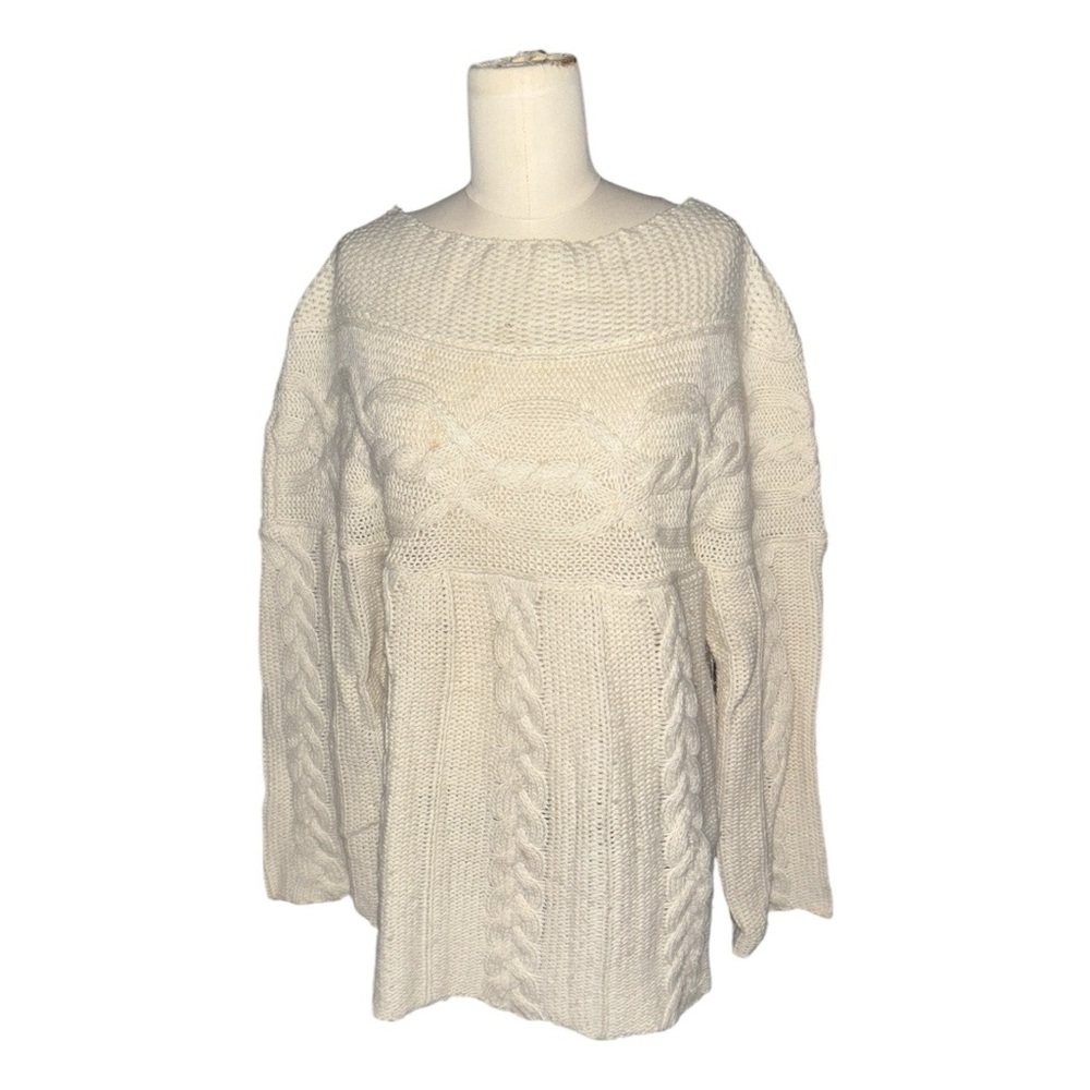 Avalin Cream Cable Knit Wool Blend Sweater